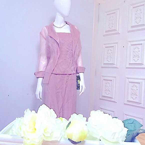 🆕2pc Elegant RoseGold Formal Dress w/Fine Jacket - Picture 10 of 16